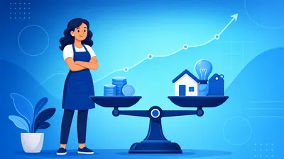 Dona de loja calculando o ponto de equilíbrio do negócio